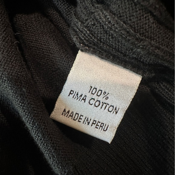 Sport Haley Cable Knit V-Neck Sweater Size Large Black - Picture 6 of 7